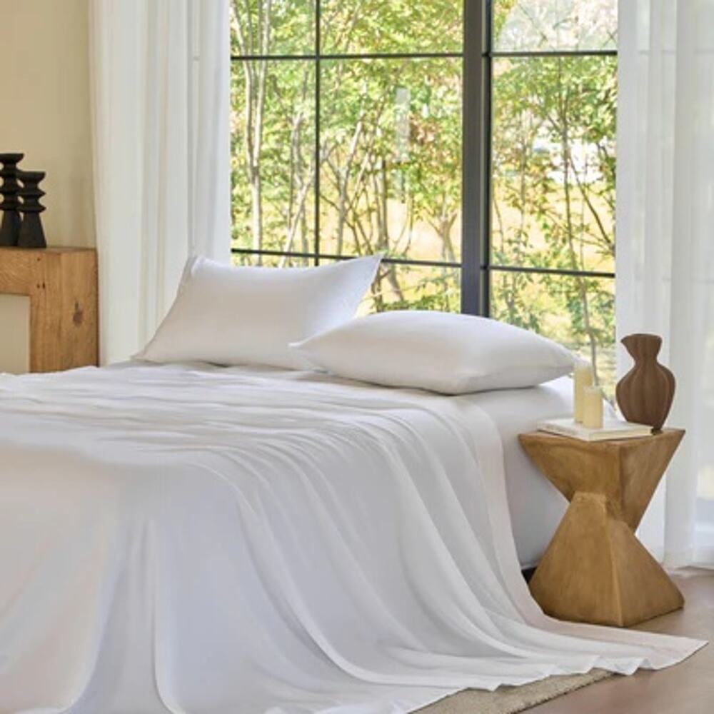 NWT Sijo AiryWeight Eucalyptus Sheet Set, - 3pc - 2 Pillowcases 1 Sheets Snow Q